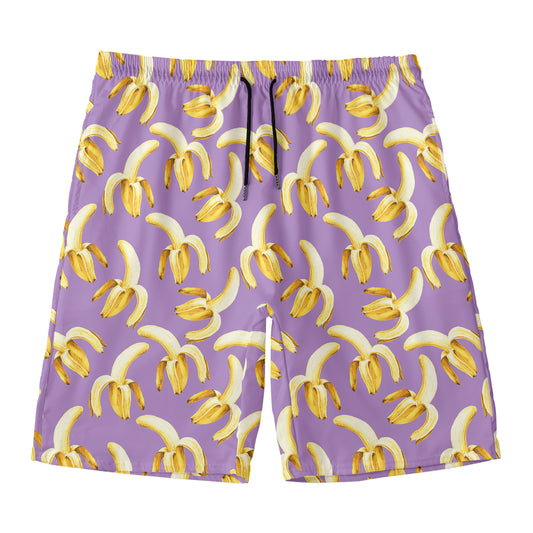 Watercolor Banana Pattern Print Men's Swim Trunks