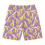 Watercolor Banana Pattern Print Men's Swim Trunks