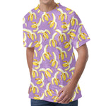 Watercolor Banana Pattern Print Men's Velvet T-Shirt