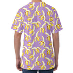 Watercolor Banana Pattern Print Men's Velvet T-Shirt