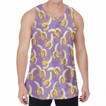 Watercolor Banana Pattern Print Men's Velvet Tank Top