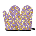 Watercolor Banana Pattern Print Oven Mitts