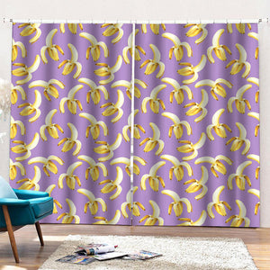 Watercolor Banana Pattern Print Pencil Pleat Curtains