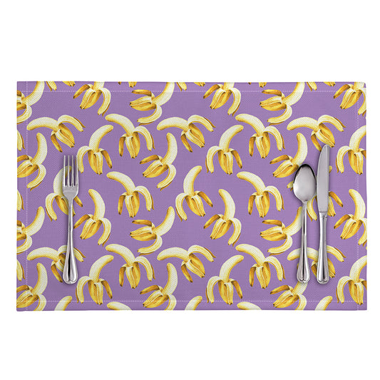 Watercolor Banana Pattern Print Placemat