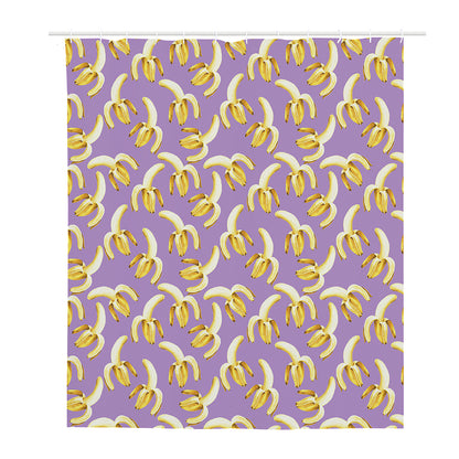 Watercolor Banana Pattern Print Polyester Shower Curtain