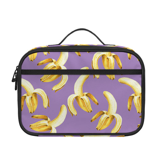 Watercolor Banana Pattern Print Portable Lunch Bag