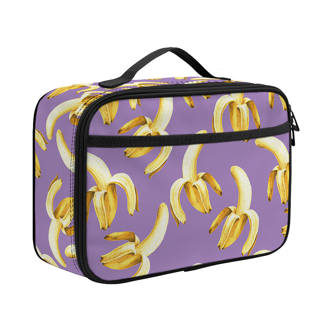 Watercolor Banana Pattern Print Portable Lunch Bag