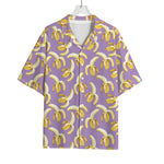 Watercolor Banana Pattern Print Rayon Hawaiian Shirt