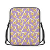 Watercolor Banana Pattern Print Rectangular Crossbody Bag