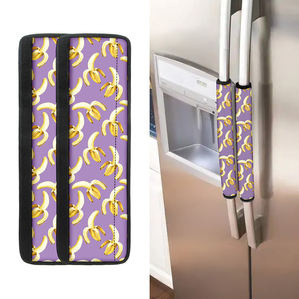 Watercolor Banana Pattern Print Refrigerator Handle Covers