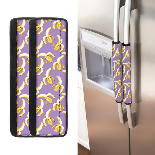 Watercolor Banana Pattern Print Refrigerator Handle Covers