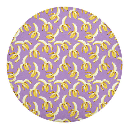 Watercolor Banana Pattern Print Round Blanket