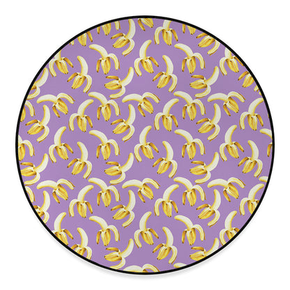 Watercolor Banana Pattern Print Round Floor Mat