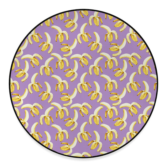 Watercolor Banana Pattern Print Round Floor Mat
