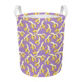 Watercolor Banana Pattern Print Round Laundry Basket