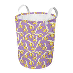 Watercolor Banana Pattern Print Round Laundry Basket