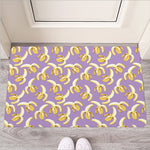 Watercolor Banana Pattern Print Rubber Doormat
