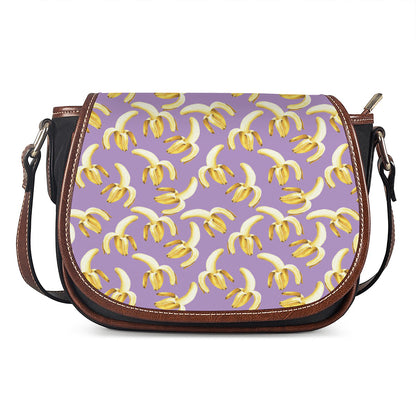 Watercolor Banana Pattern Print Saddle Bag
