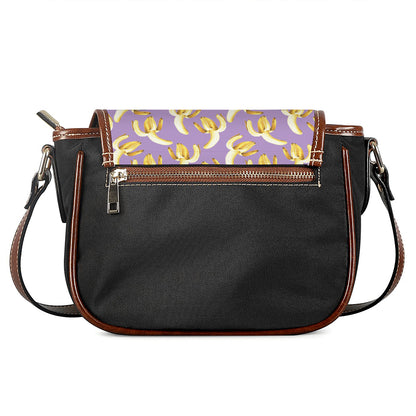 Watercolor Banana Pattern Print Saddle Bag