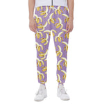 Watercolor Banana Pattern Print Scuba Joggers