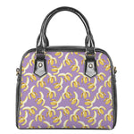 Watercolor Banana Pattern Print Shoulder Handbag