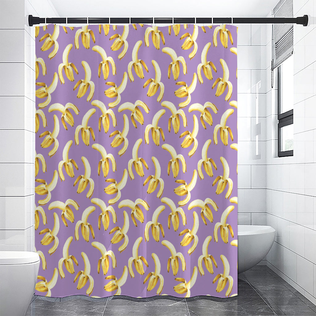 Watercolor Banana Pattern Print Shower Curtain