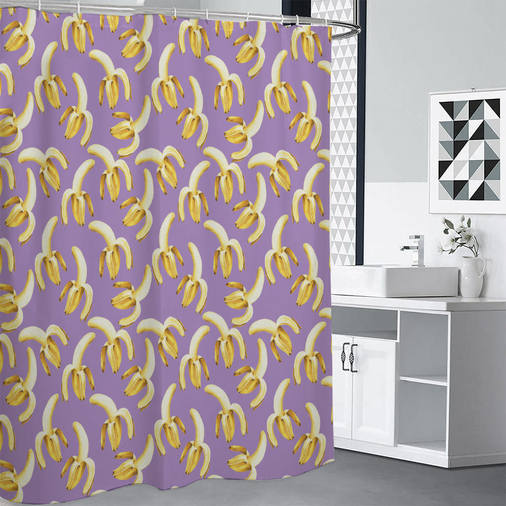Watercolor Banana Pattern Print Shower Curtain