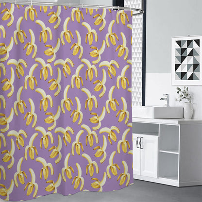 Watercolor Banana Pattern Print Shower Curtain
