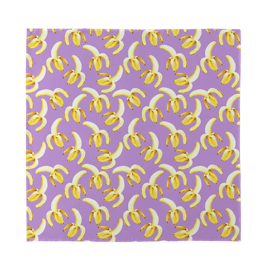 Watercolor Banana Pattern Print Silk Bandana