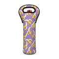 Watercolor Banana Pattern Print Single Neoprene Wine Tote