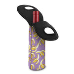 Watercolor Banana Pattern Print Single Neoprene Wine Tote