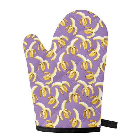 Watercolor Banana Pattern Print Single Oven Mitt
