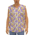 Watercolor Banana Pattern Print Sleeveless Baseball Jersey