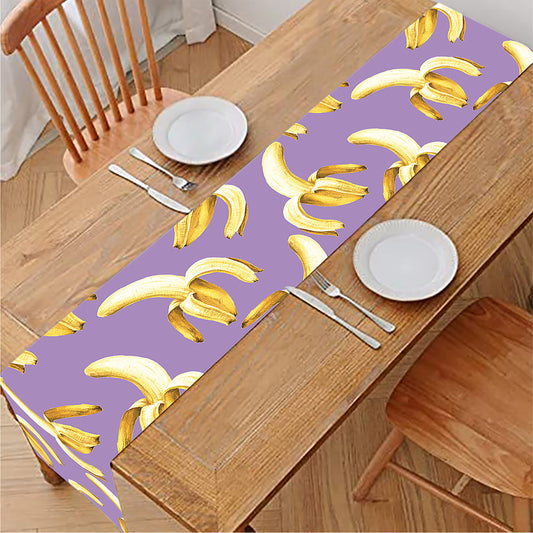 Watercolor Banana Pattern Print Table Runner