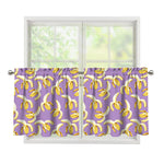 Watercolor Banana Pattern Print Tier Curtains