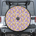 Watercolor Banana Pattern Print Tire Cover With Camera Hole