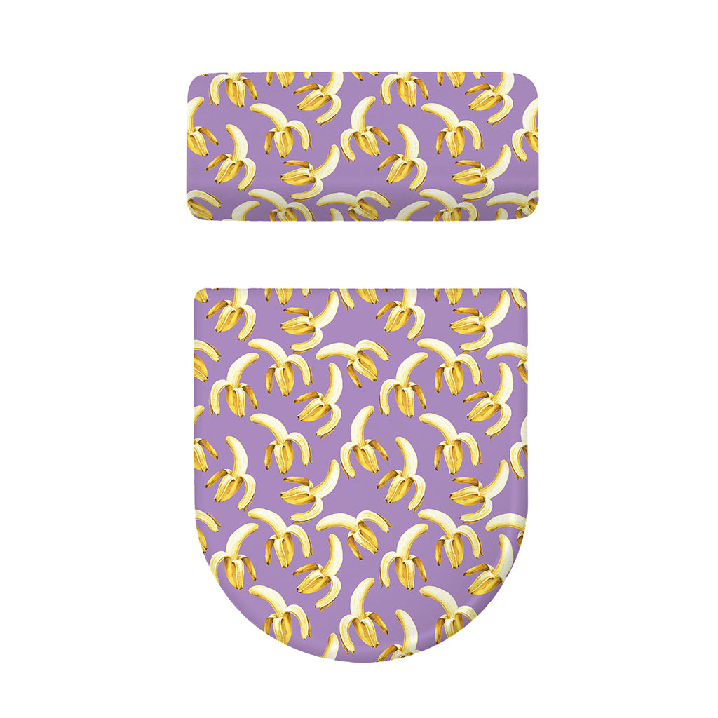Watercolor Banana Pattern Print Toilet Lid And Tank Cover Set
