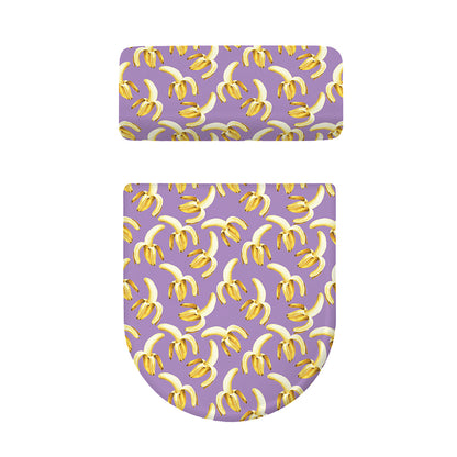 Watercolor Banana Pattern Print Toilet Lid And Tank Cover Set