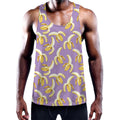 Watercolor Banana Pattern Print Men's Workout Tank Top