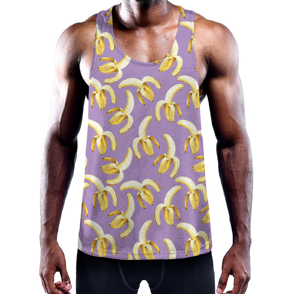 Watercolor Banana Pattern Print Training Tank Top