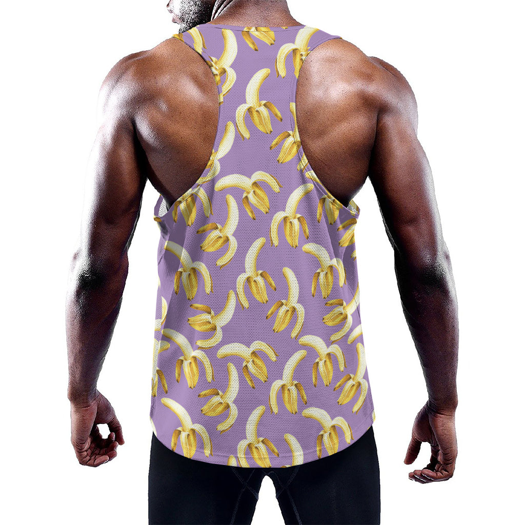 Watercolor Banana Pattern Print Training Tank Top