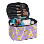 Watercolor Banana Pattern Print Travel Makeup Bag