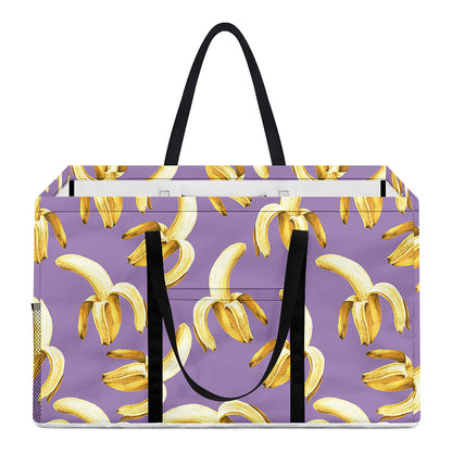 Watercolor Banana Pattern Print Utility Tote Bag