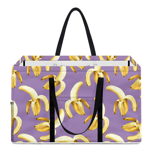Watercolor Banana Pattern Print Utility Tote Bag