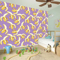 Watercolor Banana Pattern Print Wall Sticker