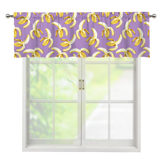 Watercolor Banana Pattern Print Window Valance