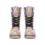 Watercolor Banana Pattern Print Winter Boots