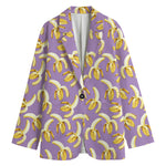 Watercolor Banana Pattern Print Women's Blazer