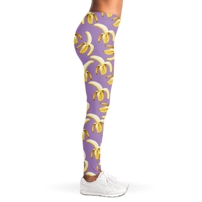 Watercolor Banana Pattern Print Women's Leggings
