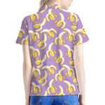 Watercolor Banana Pattern Print Women's Polo Shirt